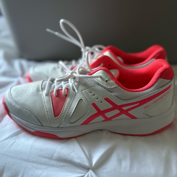 ASICS Women's White and Pink Athletic Shoes - Picture 2 of 5